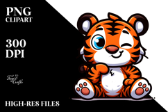 Cute Cartoon Tiger, Transparent PNG Product Image 2