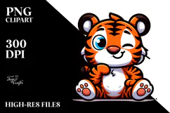 Cute Cartoon Tiger, Transparent PNG Product Image 2