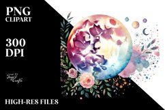 Half Moon Watercolor Washed PNG Product Image 2
