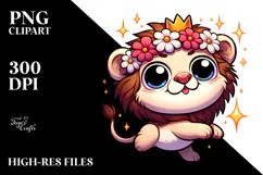Ridiculously Cute Cartoon Lion PNG Product Image 2