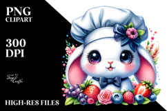 Bright-Eyed Baby Rabbit in Chef&#039;s Hat, PNG Product Image 2