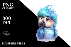 Energetic Baby Macaw with Cool Hair PNG Product Image 2