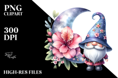 Cute GNOME with Big HAT and Azalea PNG Product Image 2