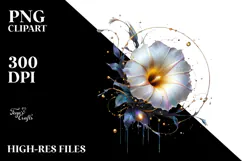 Abstract Glossy Morning Glory PNG Product Image 2