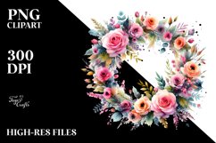 Abstract Colorful Bouquet with Gold Foil PNG Product Image 2