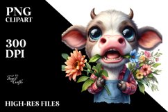 Expressive Baby Cow Clipart Product Image 3