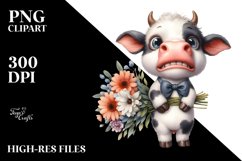 Expressive Baby Cow Clipart Product Image 3