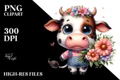 Expressive Baby Cow Clipart Product Image 3