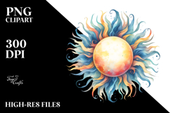 Watercolor Colorful Sun Clipart Product Image 2