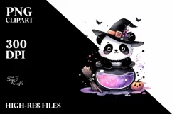 Cute Halloween Baby Panda PNG Product Image 1