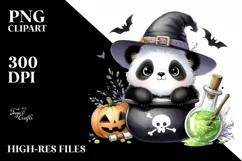 Cute Halloween Baby Panda PNG Product Image 1