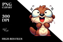Goofy Otter with Sunglasses, Transparent PNG Product Image 2