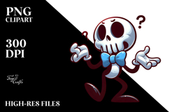 Cartoony Skeleton with Bow Tie, High-Res PNG Product Image 2