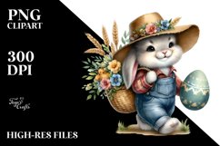 bunny Smiling with Big Egg, Transparent PNG Product Image 2