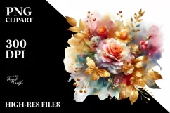 Vibrant Bouquet with Rose, GOLD FOIL Splash Product Image 3