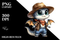 Watercolor Baby Dragon in Farm Jeans Product Image 2