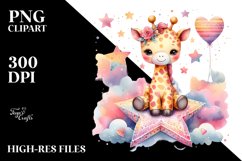 Boho Giraffe on Star PNG Product Image 2
