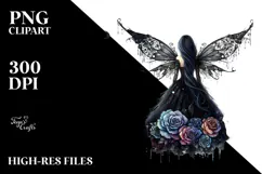 Gothic Fairy on the Moon PNG Product Image 2