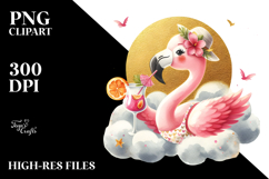 Cute Flamingo with Cocktail Product Image 2
