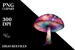 Colorful Watercolor Magical Mushroom Clipart Product Image 1