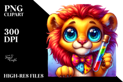 baby Lion with Test Tube, PNG Product Image 2