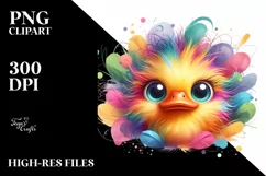 Colorful Cute Baby Duck Clipart Product Image 3