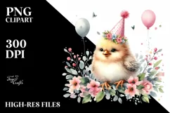 Baby Bird with Party Hat PNG Product Image 3