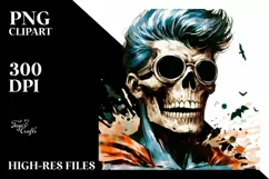 Superhero Skull with Hair, Transparent PNG Product Image 1
