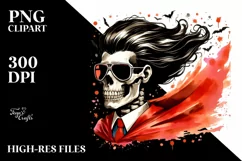 Superhero Skull with Hair, Transparent PNG Product Image 1