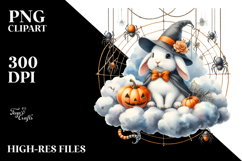 Rabbit on Cloud Halloween PNG Product Image 2