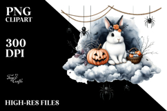 Rabbit on Cloud Halloween PNG Product Image 2