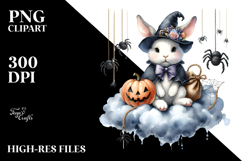 Rabbit on Cloud Halloween PNG Product Image 2
