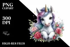 Detailed Baby Unicorn, PNG Product Image 1