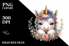 Detailed Baby Unicorn, PNG Product Image 3