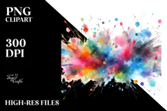 Colorful Brushstroke Summer Flower PNG Product Image 2