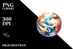 Simple Colorful Vintage Planet | Summer Clipart Product Image 3