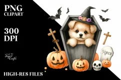 Cute Halloween Baby Puppy PNG Product Image 3
