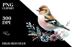 Simple Watercolor Finch Clipart Product Image 1