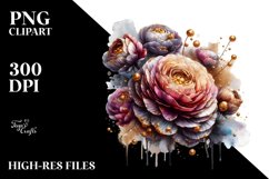 Abstract Shiny Ranunculus Watercolor | Clipart Product Image 3