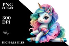 Colorful Baby Unicorn Modern Dancer&#039;s Outfit PNG Product Image 3