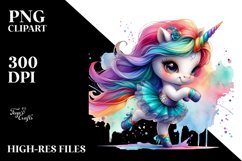Colorful Baby Unicorn Modern Dancer&#039;s Outfit PNG Product Image 1