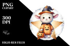 Cute Retro Lamb Halloween PNG Product Image 2