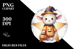 Cute Retro Lamb Halloween PNG Product Image 1