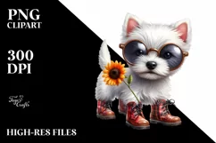 Watercolor Baby West Highland White Terrier Sunglasses Boots Product Image 3