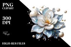 Glossy Gardenia with Golden Insertions PNG Product Image 2