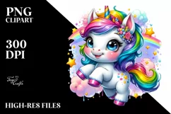 Funny Baby Unicorn Drawing PNG Product Image 3