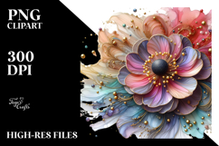 Colorful Anemone Frame PNG Product Image 2