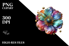 Colorful Anemone Frame PNG Product Image 2