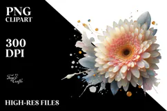Vibrant Gerbera with Golden Insertions, PNG Product Image 2