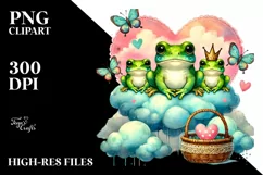 Boho Baby Frog with Heart PNG Product Image 2